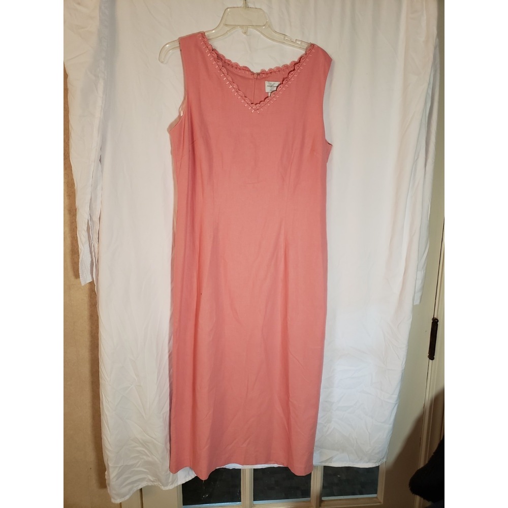 Women's Emma James Pink Embroidered Sleeveless Maxi Dress Size 12